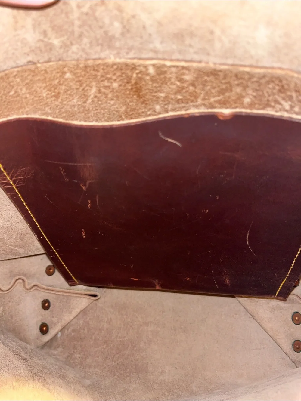 Autumn harvest Brown Leather Tote Bag from KMM and co